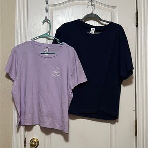 PINK vs Crewneck Tees — Lavender & Navy